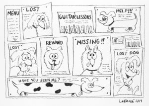 Lost Dog cartoon by Trevor LaBarge